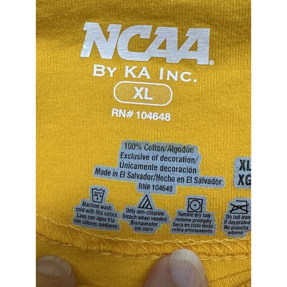 Men's LSU Tigers Long Sleeve Shirt Size XL Graphic Front Yellow Y2K Vtg. - Picture 6 of 6